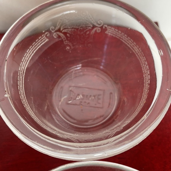 Vintage depression glass style design custard cups ramekin clear retired - Picture 4 of 9